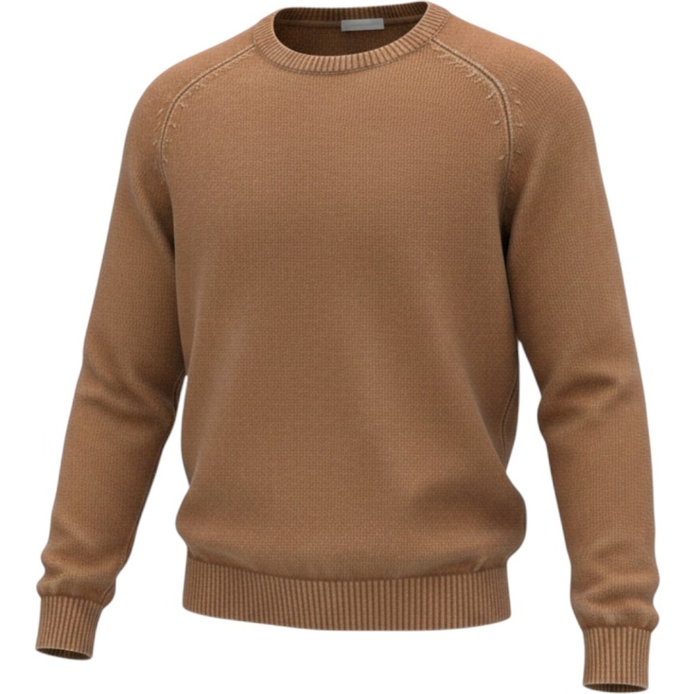 J.Crew Mens Brown Cotton Raglan Crewneck Sweater BI841 Large